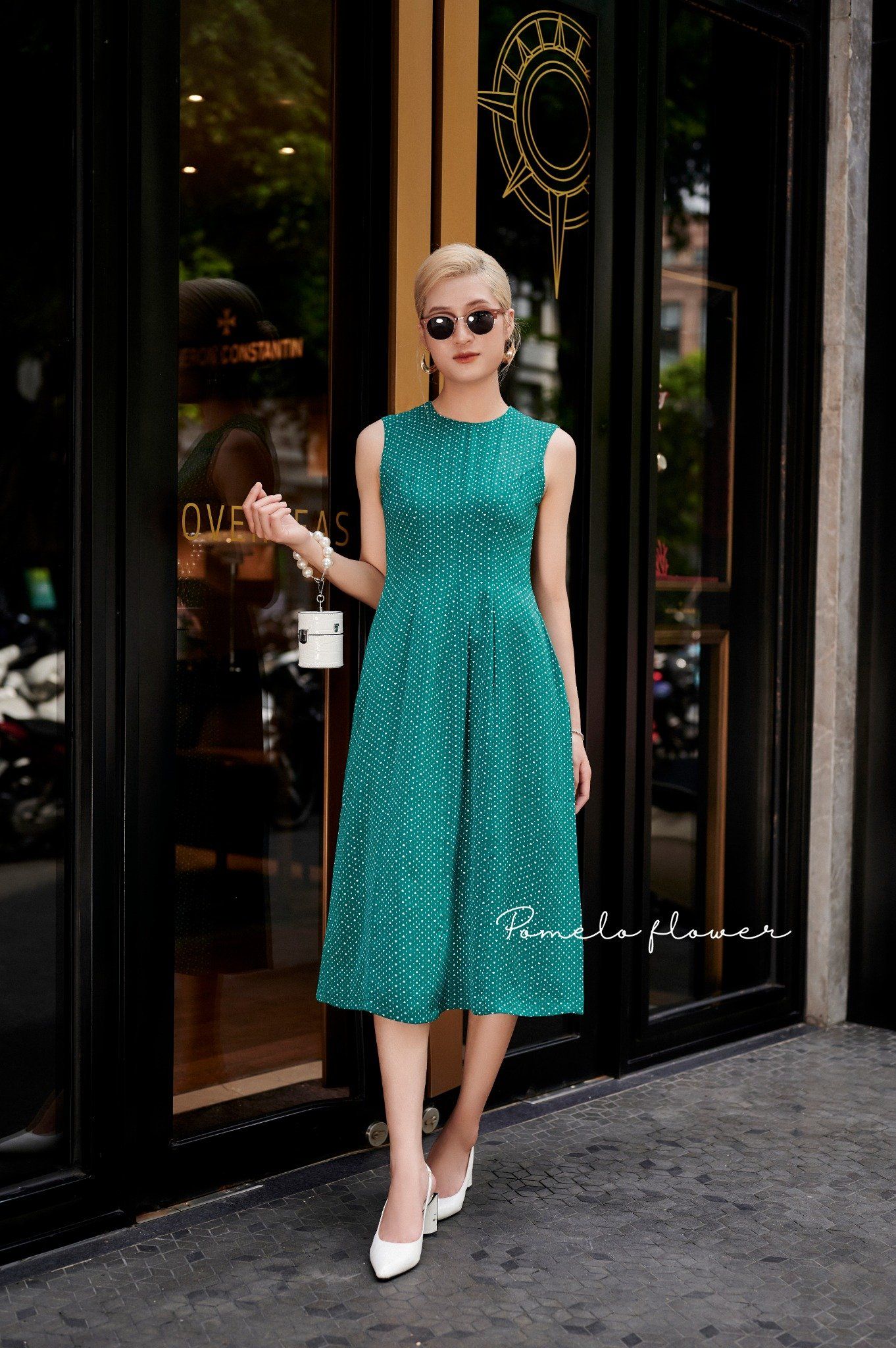 Hailey Dress - Đầm sát nách họa tiết tim nhí L13
