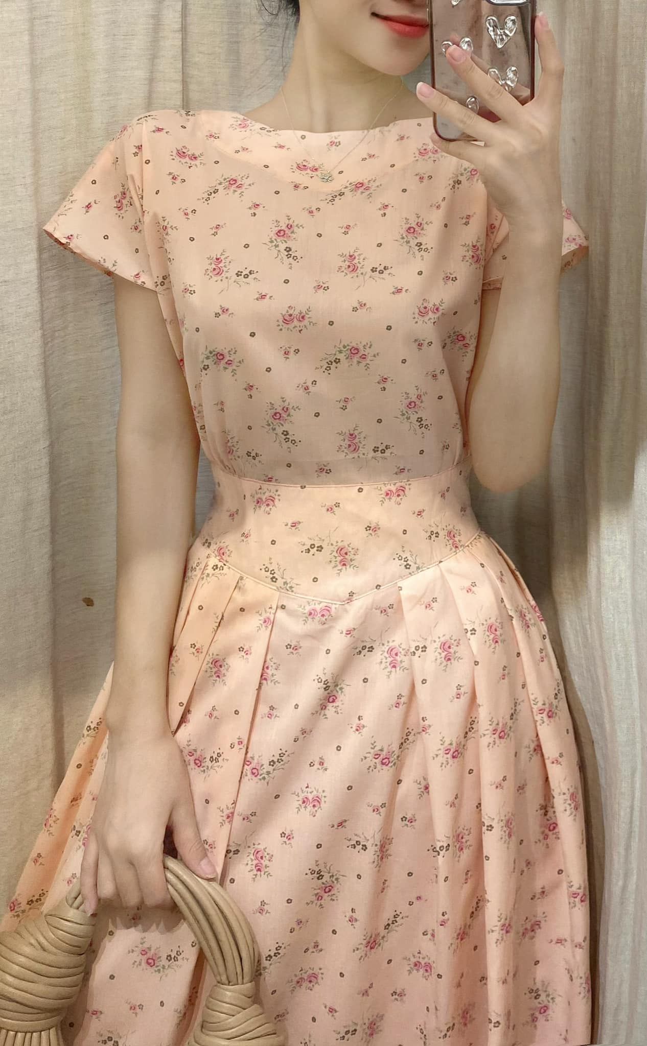 Michelle Dress - Đầm Tay Ngắn Một Hàng Nút L56