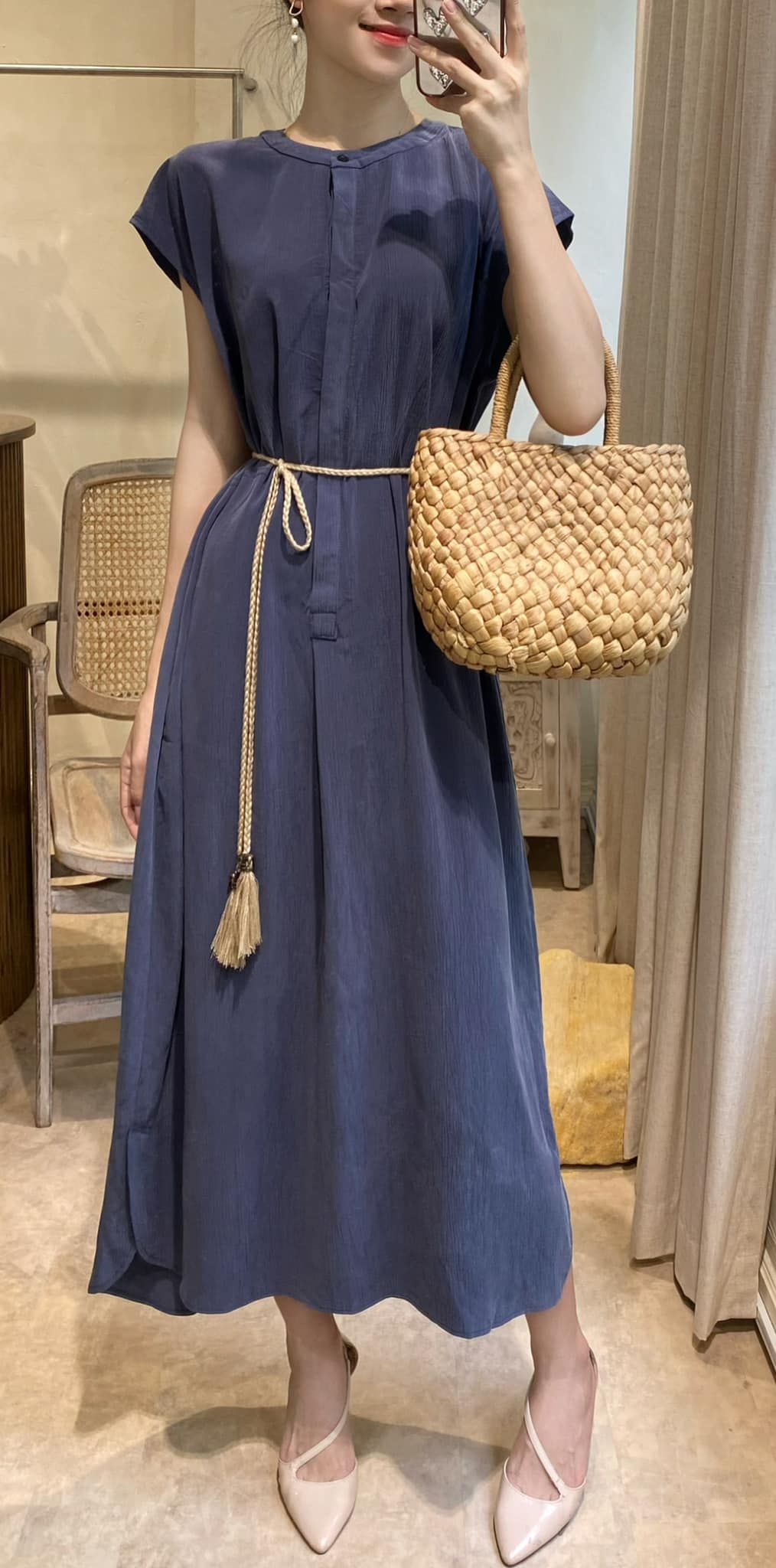 Milcah Dress - Đầm Sơ Mi Suông Tay Ngắn D956