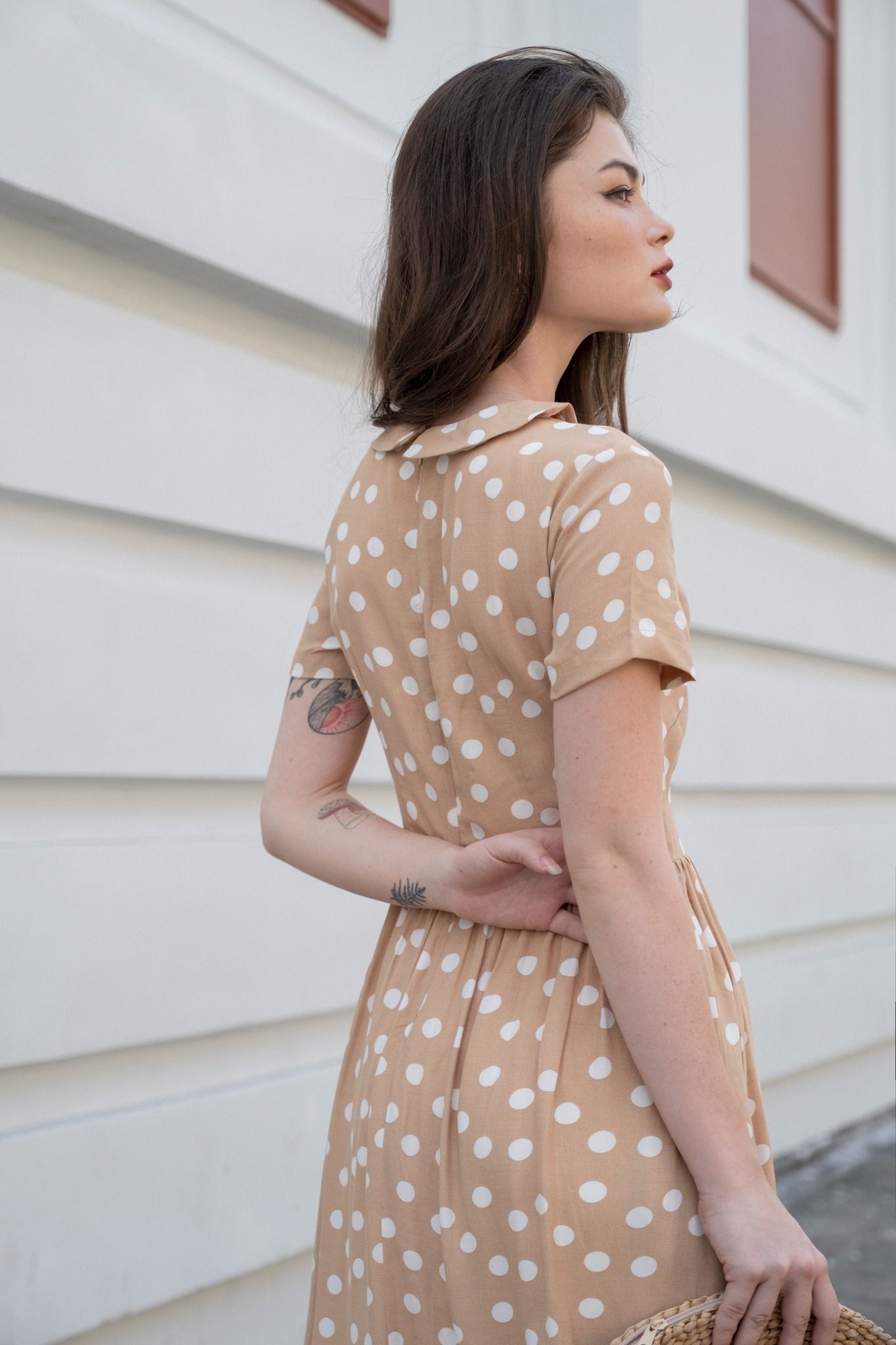 Serena Dress - Đầm chấm bi cổ sen D243 D244