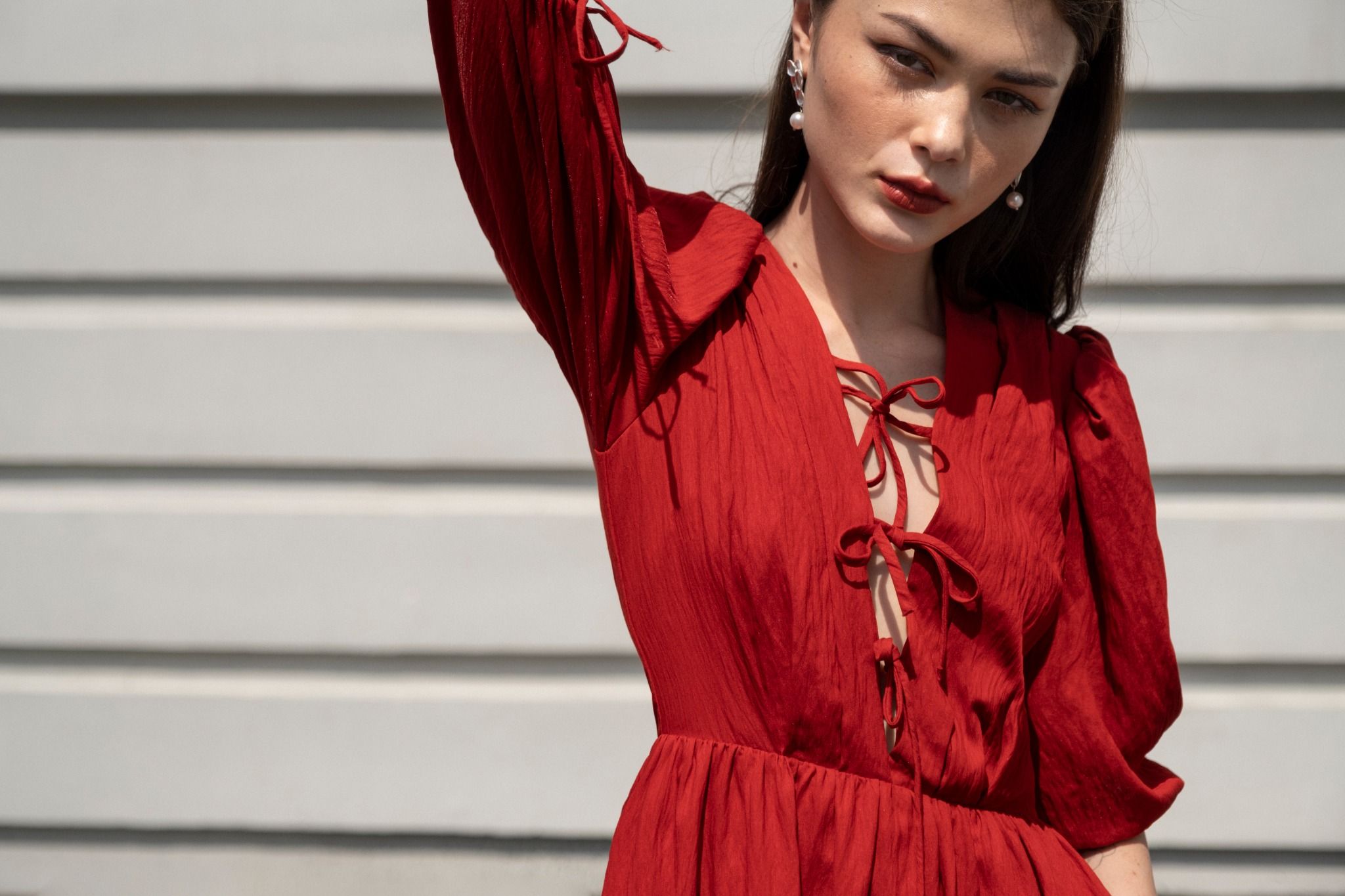 Sara Dress - Đầm tay lửng, thắt nơ ngực D004 D917