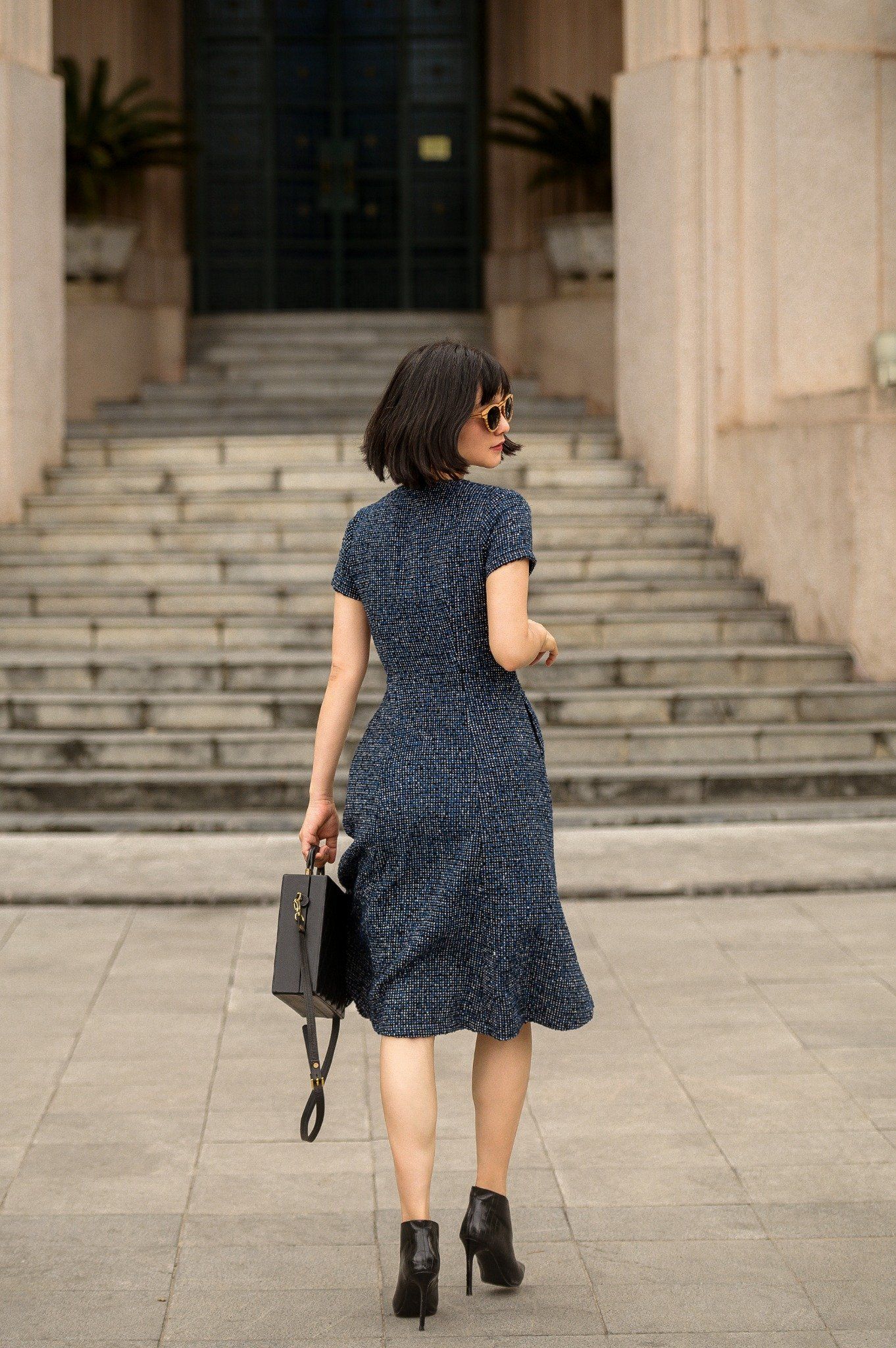 Bonnie Dress - Đầm tweed đắp vạt D28