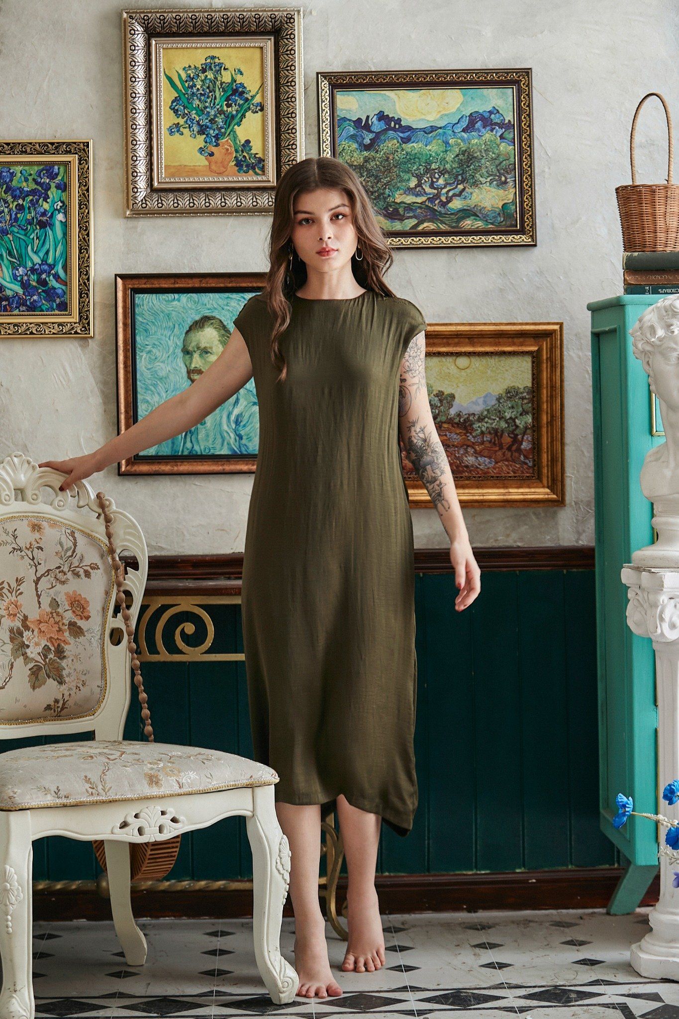 Cloud Dress - Đầm Lụa Suông Tay Chờm