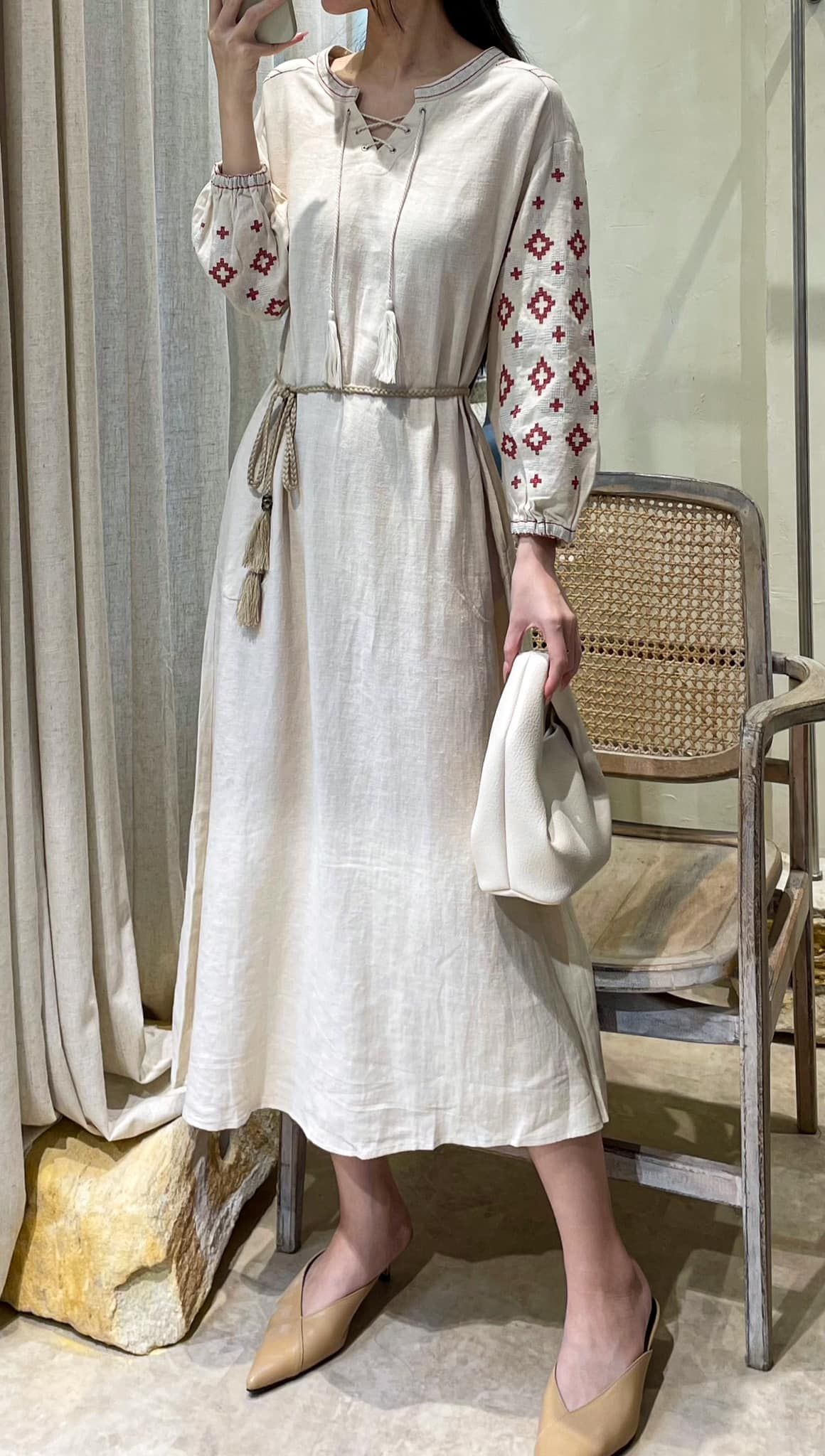 Eira Dress - Đầm thổ Cẩm Linen D959