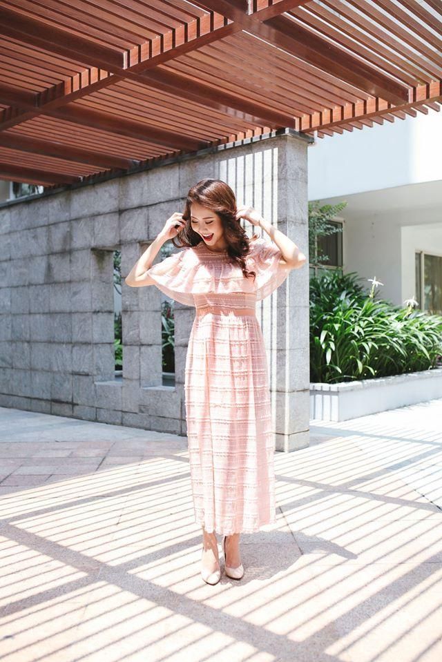 Milani Dress - Đầm ren hồng D125
