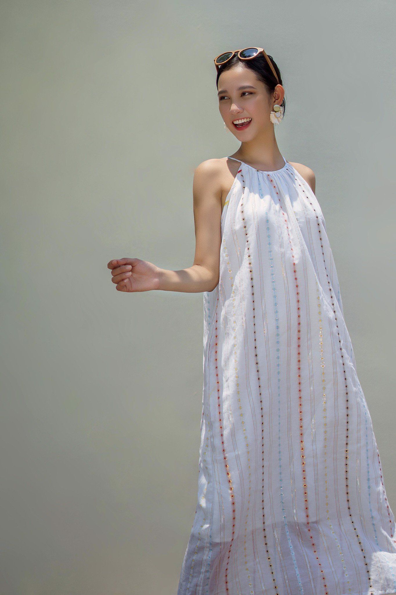 Fiona Dress - Đầm cổ yếm bảy màu D115