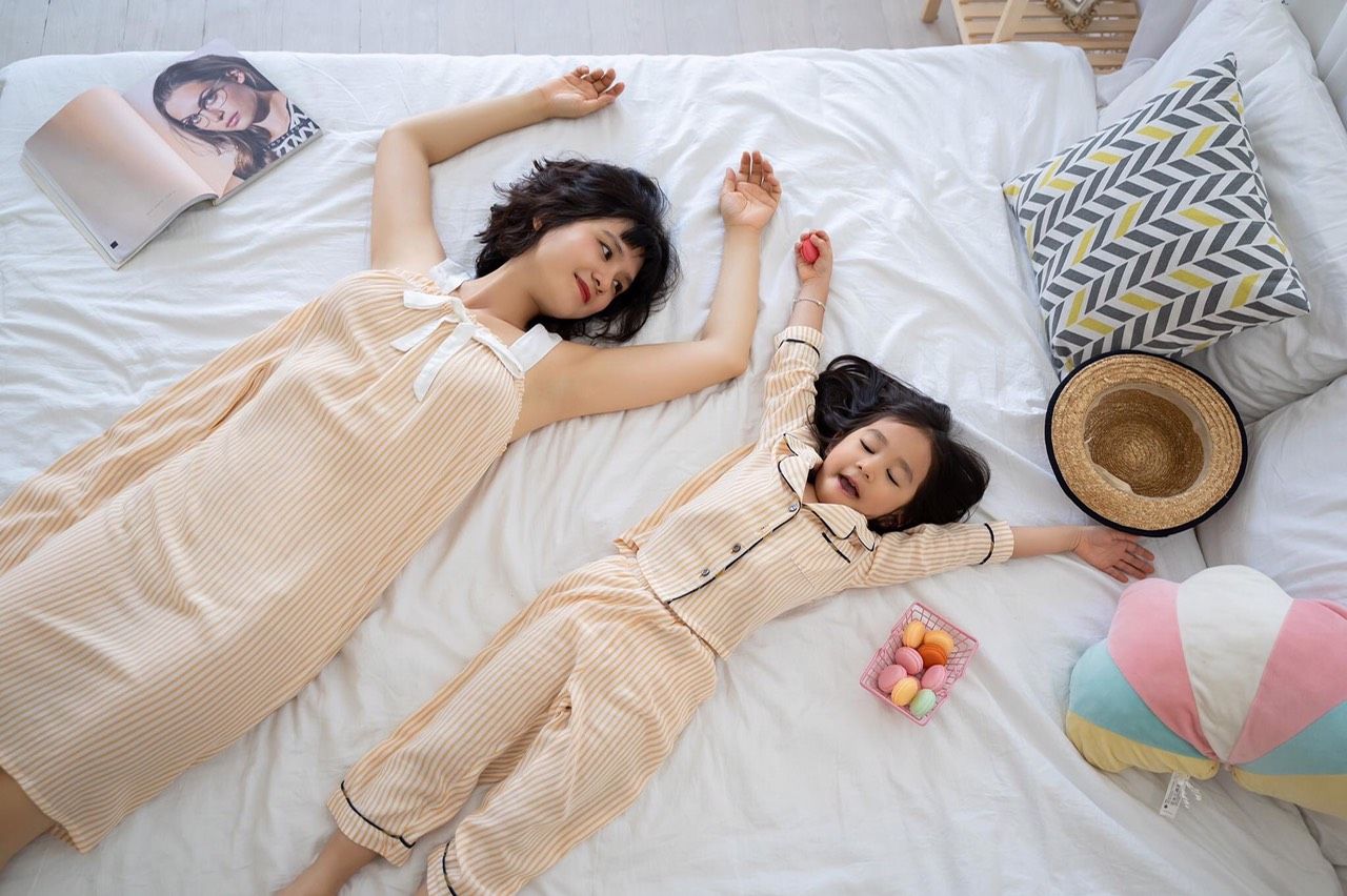 Rosa Pijama - Váy ngủ 2 dây sọc cam P20