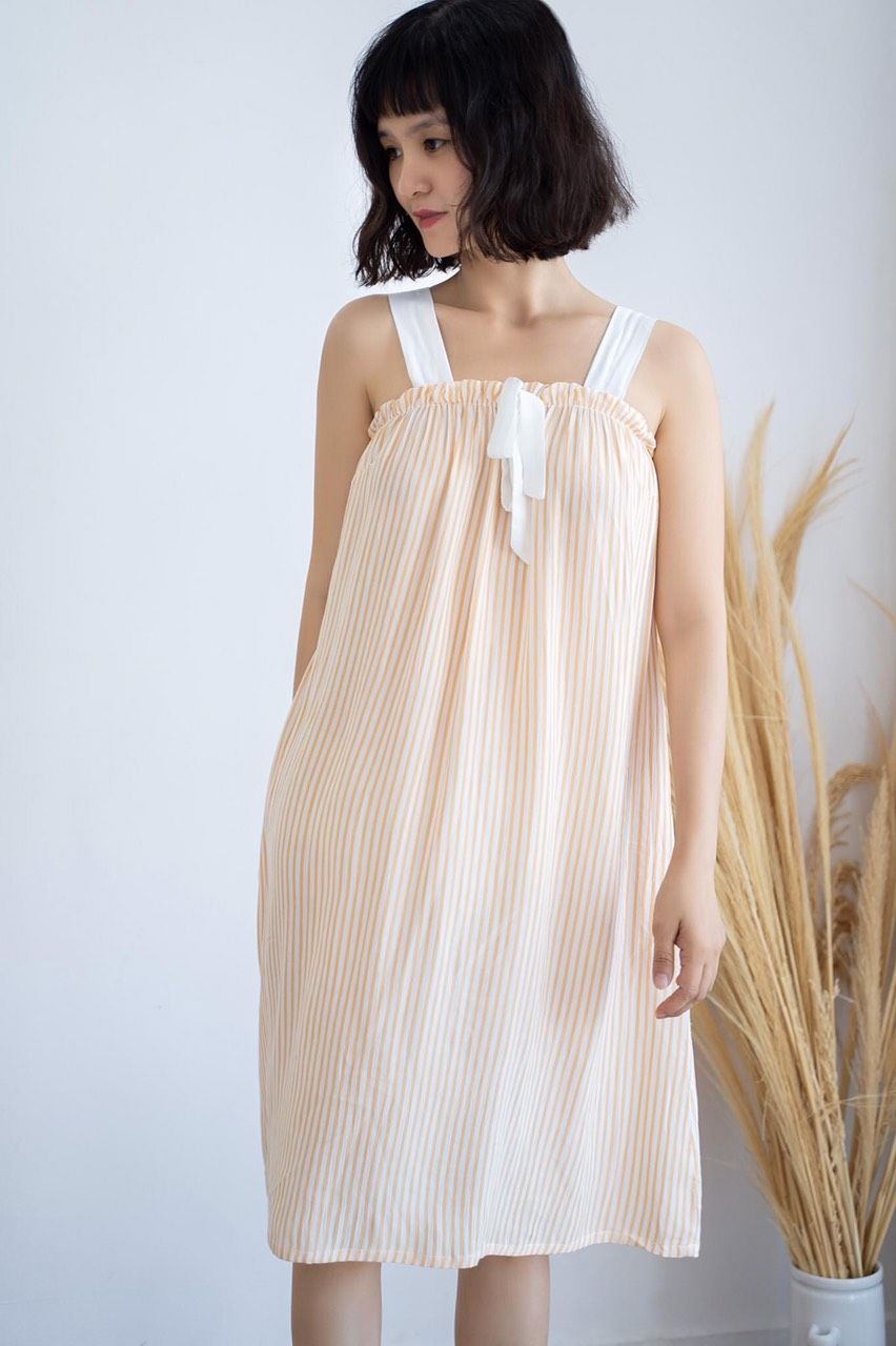 Rosa Pijama - Váy ngủ 2 dây sọc cam P20