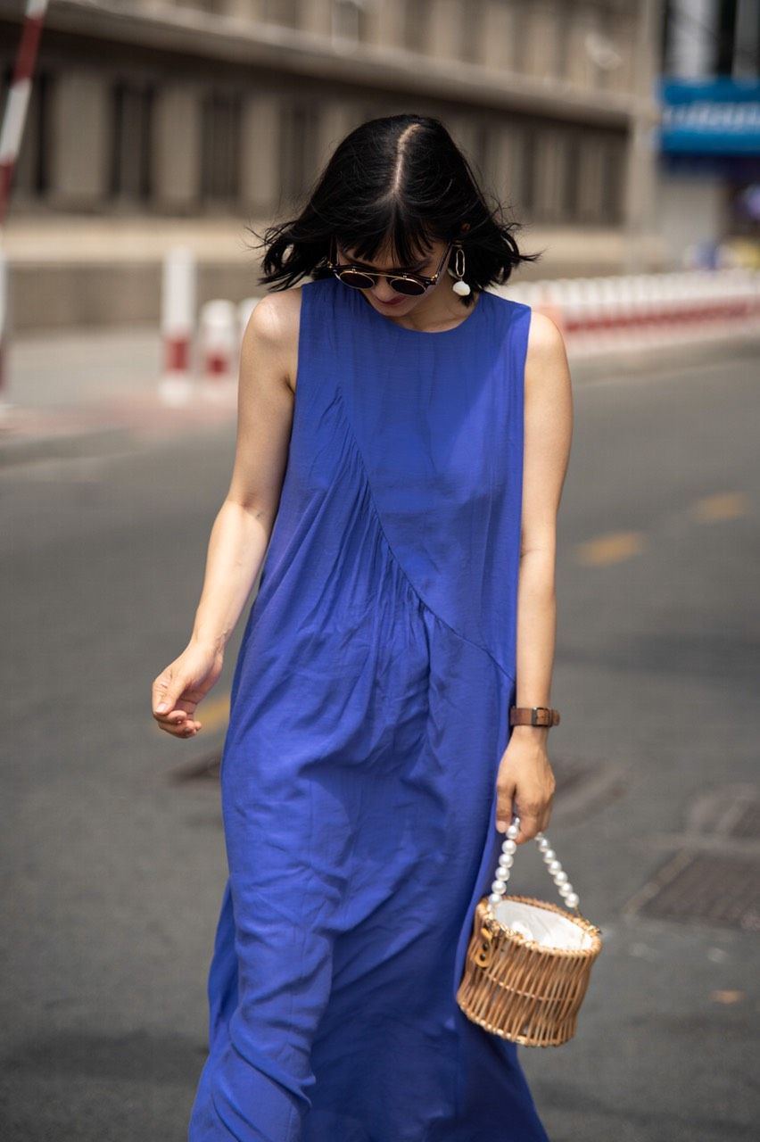Sierra Dress - Đầm sát nách tím, bèo chéo (Mẹ) La46