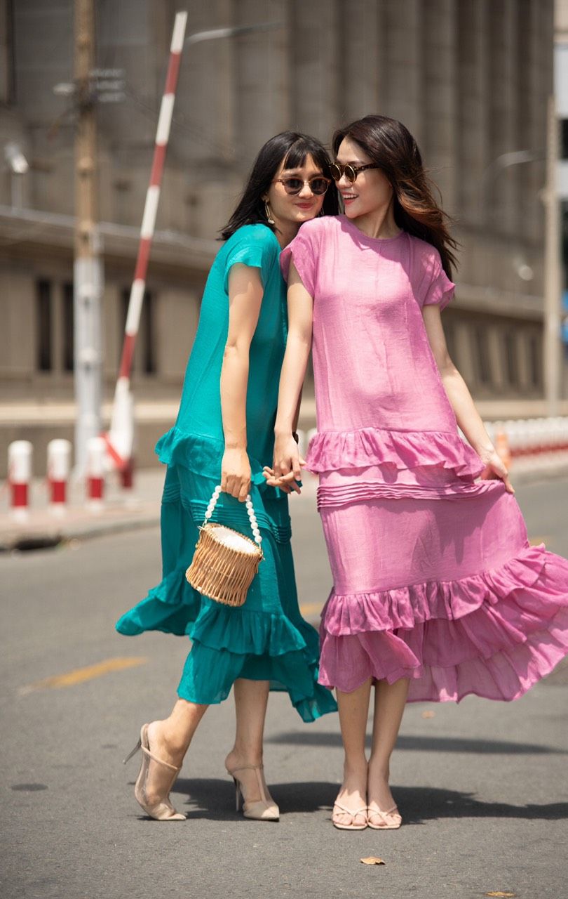 Amelia Ruffled Dress - Đầm maxi suông bèo tay D267 -> D272 D440