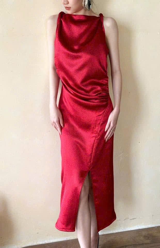 Juhi Dress - Đầm Nhún Sườn Xẻ Tà L58