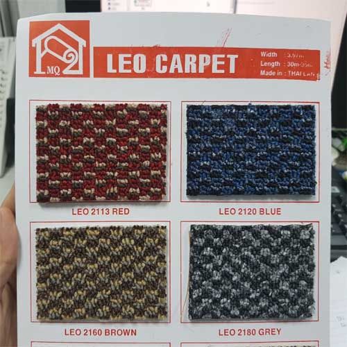 Thảm Hoa Văn Caro Màu Đỏ Leo 2113
