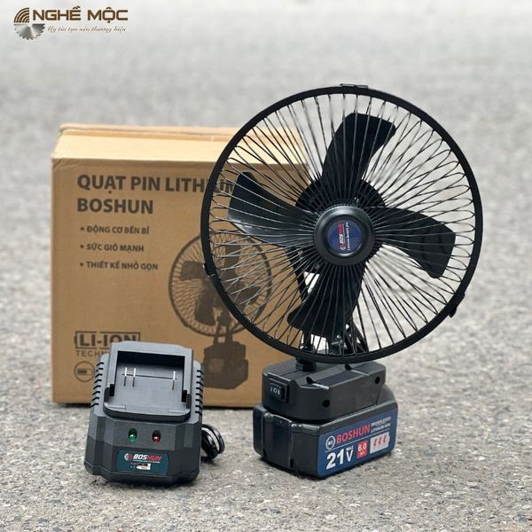 Quạt dùng pin Boshun có chân pin thông dụng