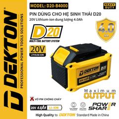 Pin DEKTON 20V 4.0Ah D20-B4000 (Chân pin Dewalt)