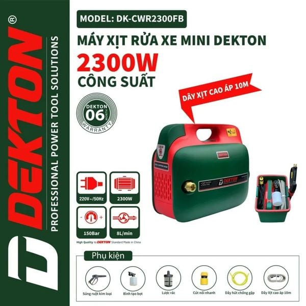 Máy Rửa Xe Di Động Dekton DK-CWR2300FB
