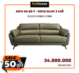  SOFA DA BÒ Ý - SOFIA OLIVE 3 CHỖ 