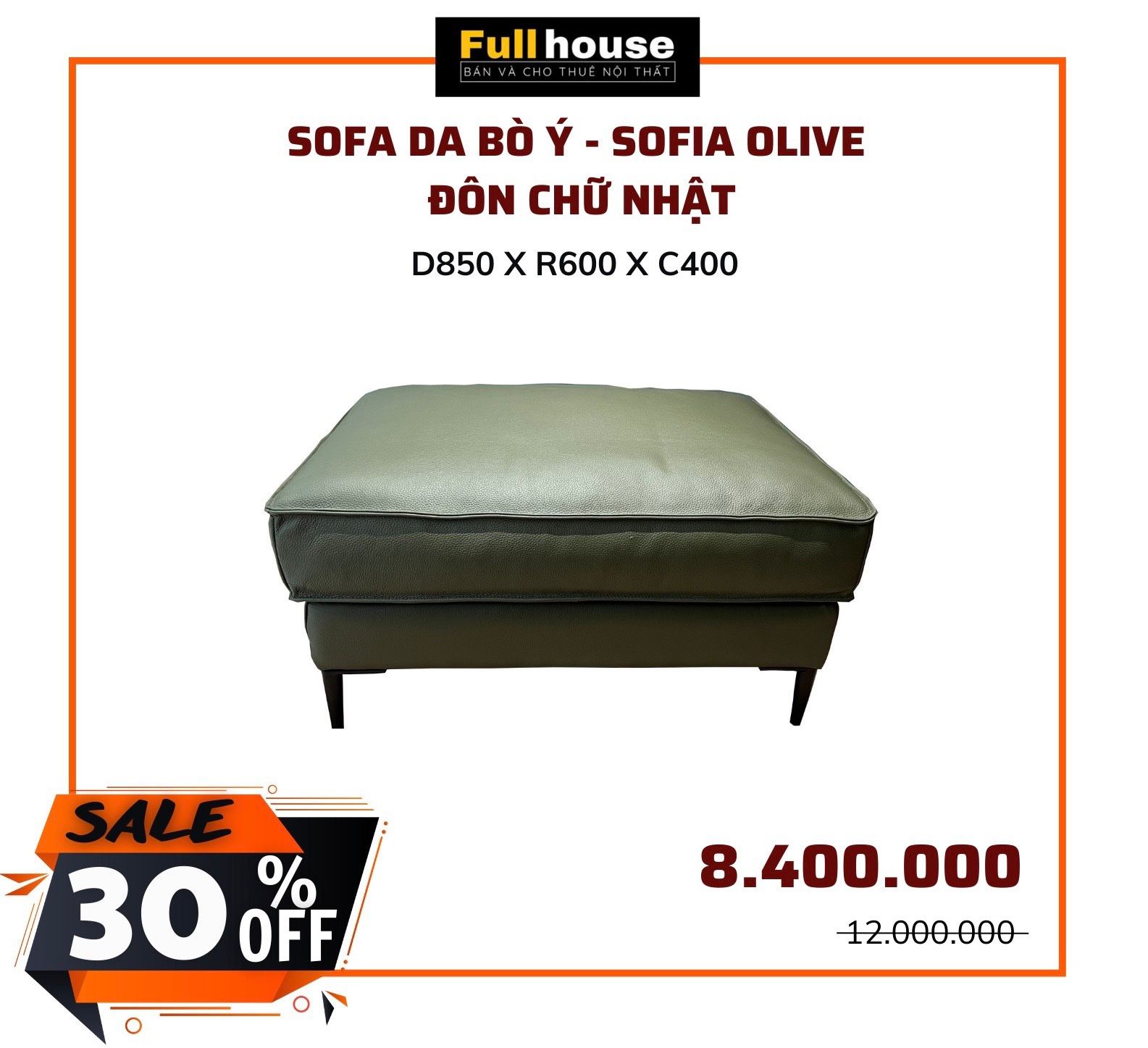  ĐÔN SOFA CHỮ NHẬT OLIVE 