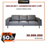  SOFA DA BÒ Ý -  CHARMINGTON GREY 3 CHỖ 