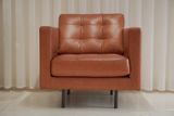  SOFA DA BÒ Ý - BARI SEPIA COGNAC 1 CHỖ 