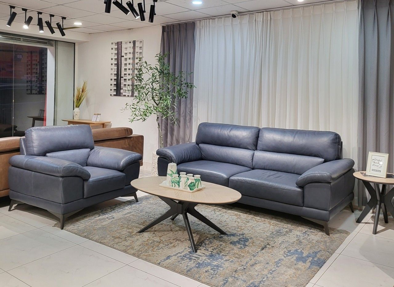  SOFA DA BÒ Ý - CATONA NAVY 3 CHỖ 