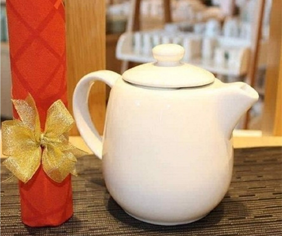 ÂM TRÀ GỐM THỦ CÔNG - TRẮNG