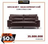  SOFA DA BÒ Ý - SALSA EXPRESSO 3 CHỖ 