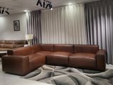  SOFA DA BÒ Ý - MILANO BROWN CHỮ L 