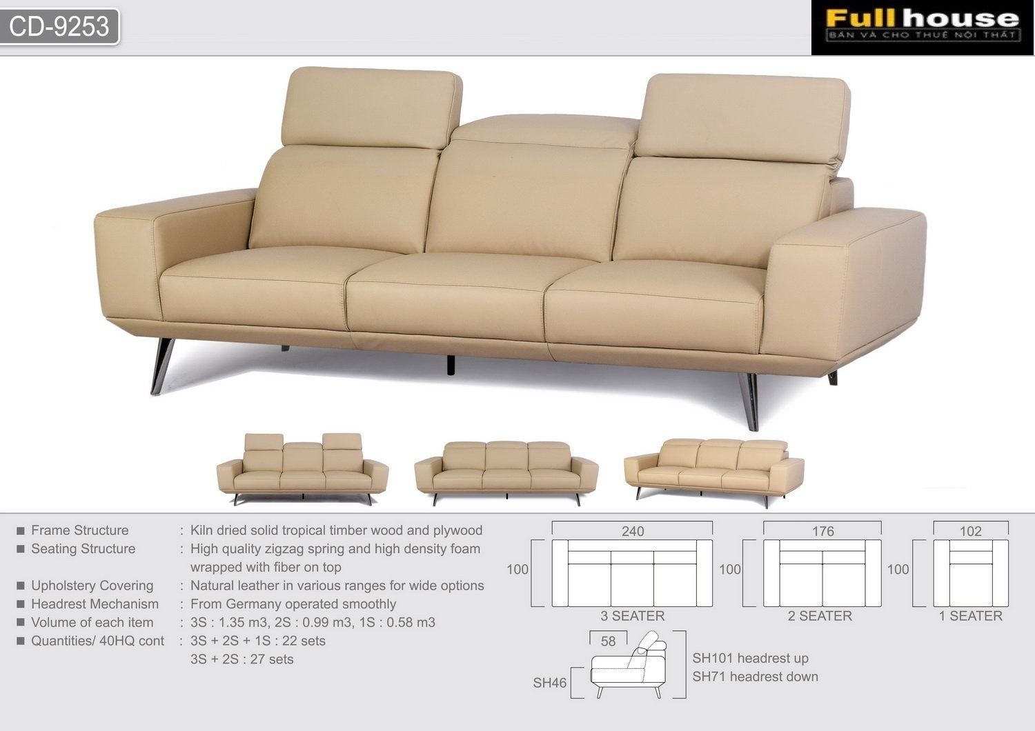 SOFA DA BÒ Ý - KINGTON