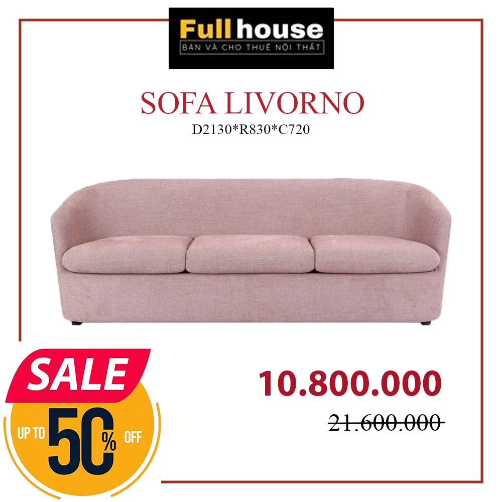  SOFA VẢI NHẬP KHẨU- LIVORNO 3 CHỖ MÀU HỒNG 