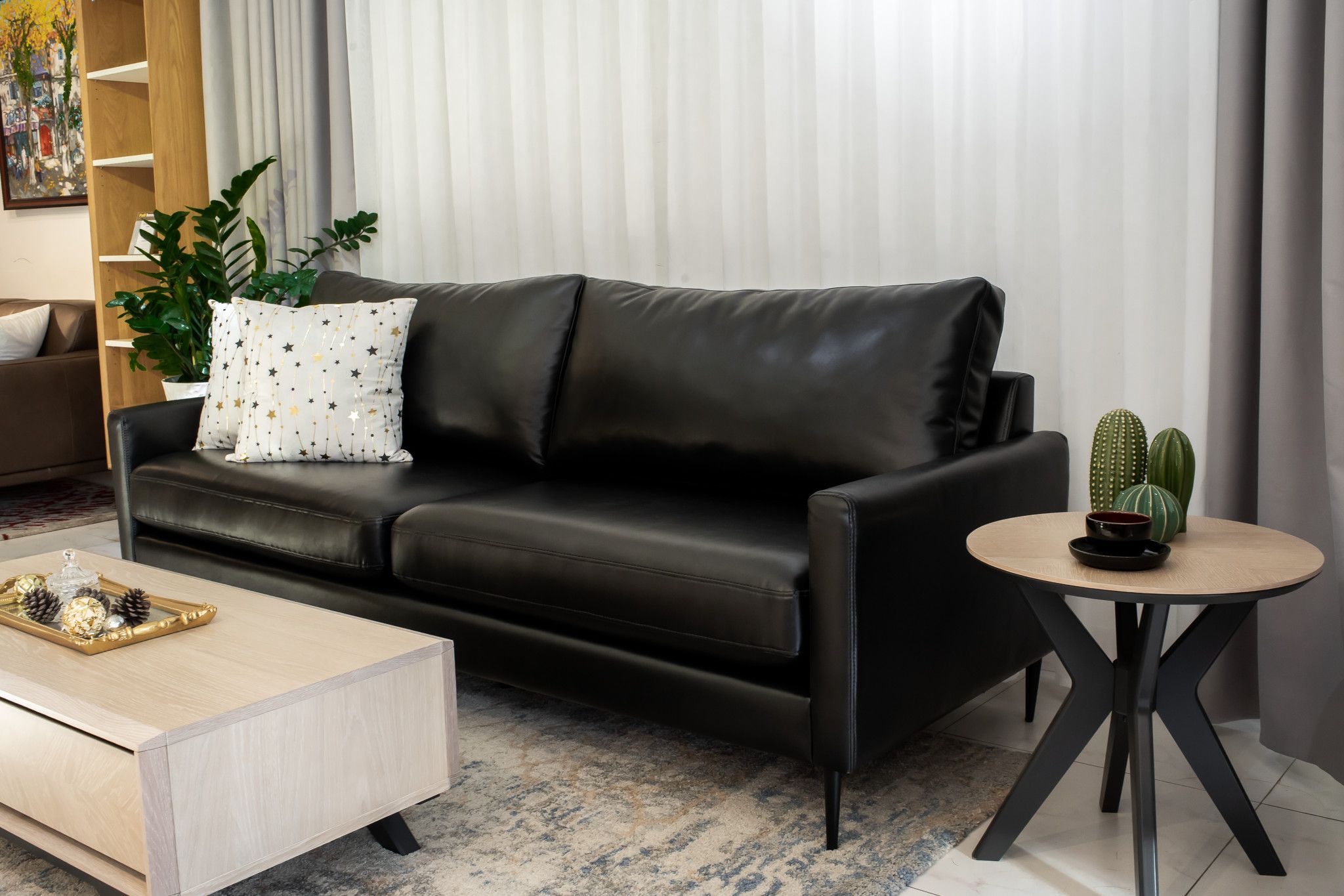 SOFA DA CÔNG NGHIỆP - BLACK