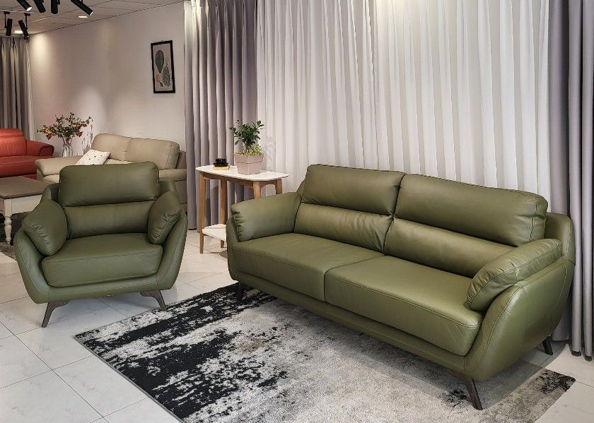  SOFA DA BÒ Ý - SOFIA OLIVE 3 CHỖ 