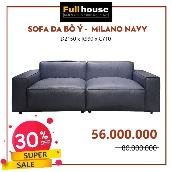  SOFA DA BÒ Ý - MILANO NAVY 2 MODULE 