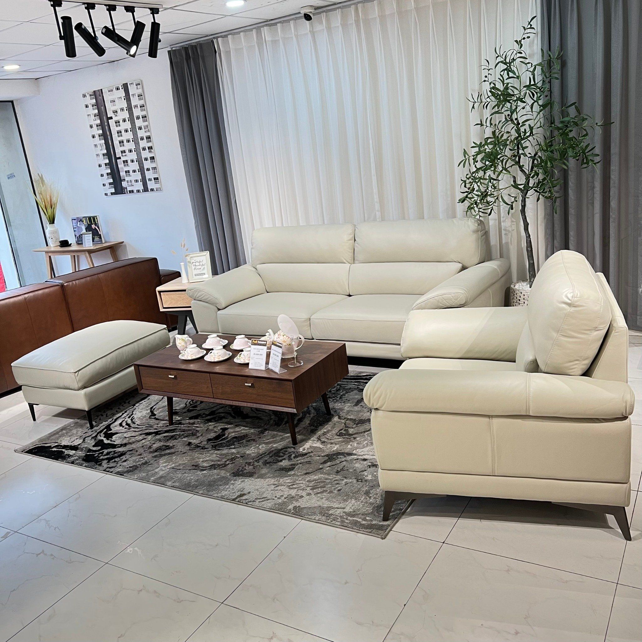  SOFA DA BÒ Ý - CATONA PLATINUM 3 CHỖ 