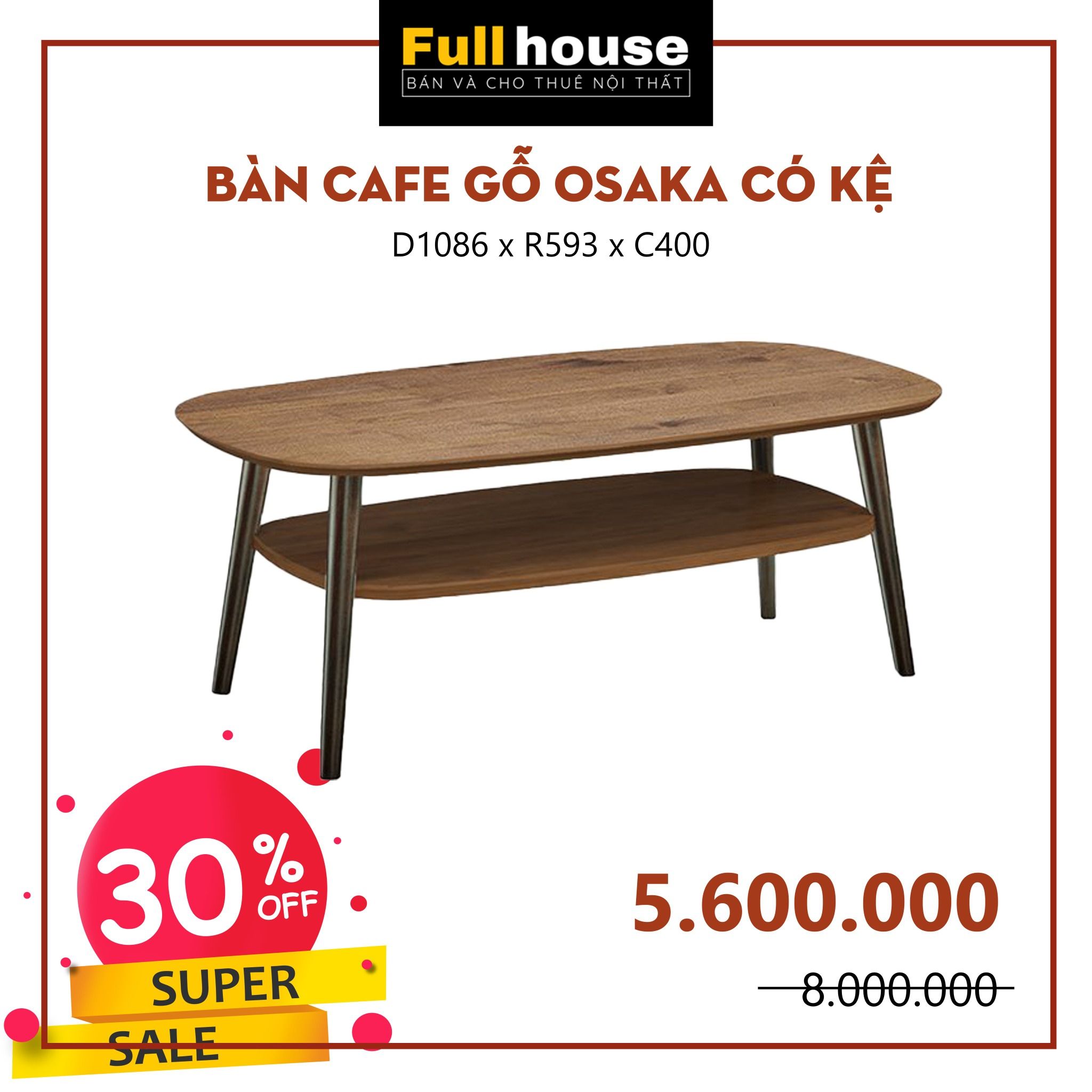  BÀN CAFE OSAKA CÓ KỆ 