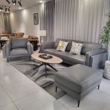  SOFA DA BÒ Ý -  CHARMINGTON GREY 3 CHỖ 