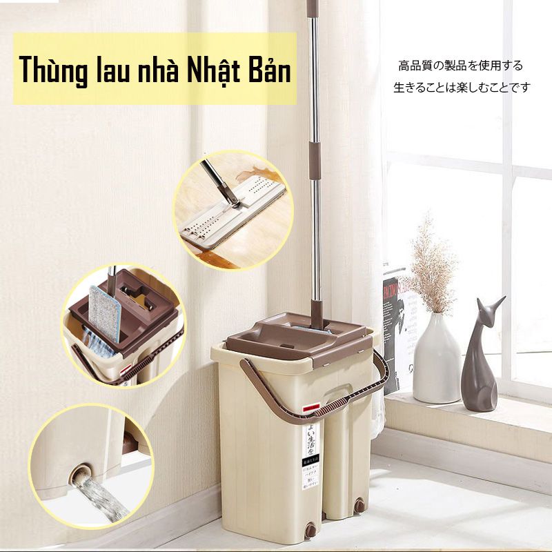 Thùng Lau Nhà Cao Cấp Nhật Bản, Giặt Vắt Thông Minh, Lau Nhà Nhẹ Nhàng Tiết Kiệm Sức Lực - SKU 01-THUNGLAUNHA-1