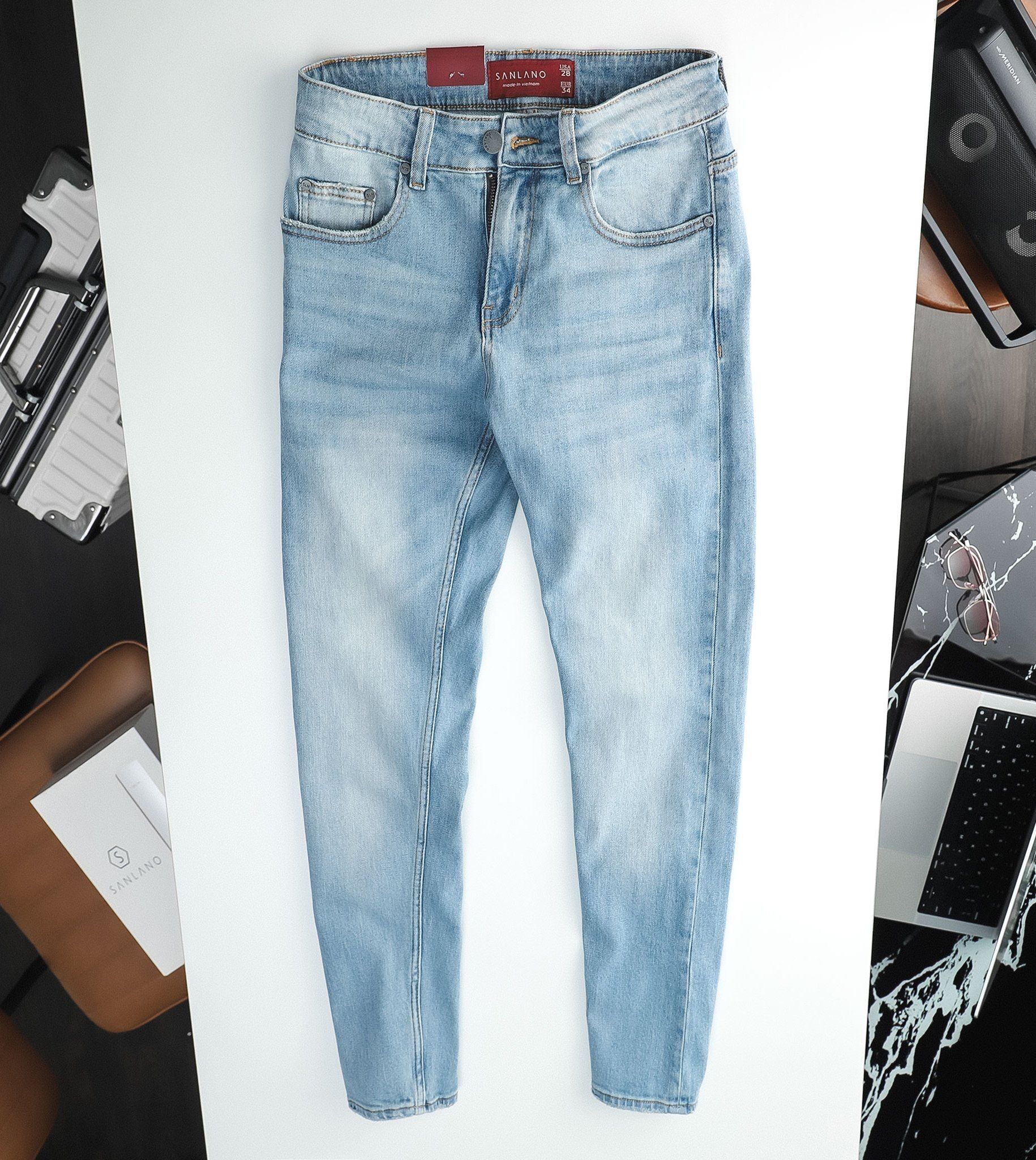 Jeans SANLANO Xanh wash 0907