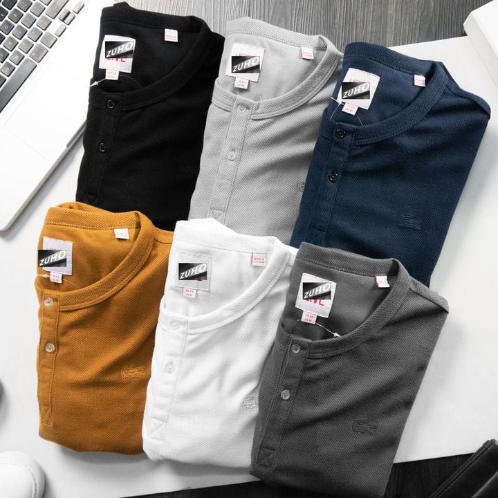 ÁO THUN DÀI TAY LAC HENLEY DỆT PIQUE