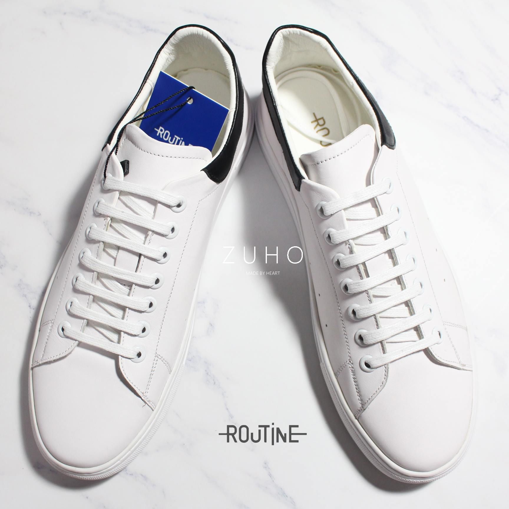 Sneaker RT Trắng gót đen