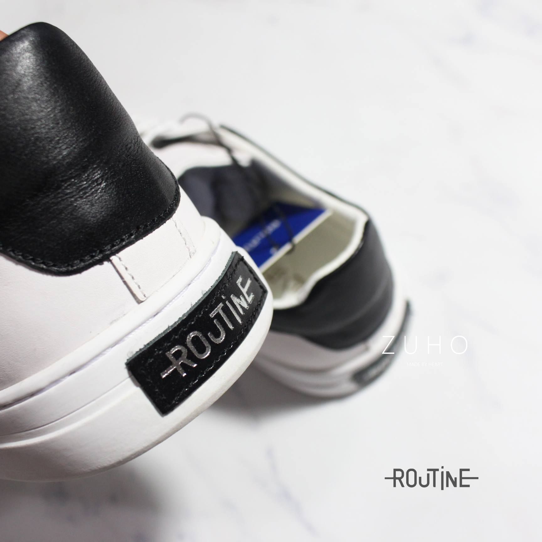 Sneaker RT Trắng gót đen