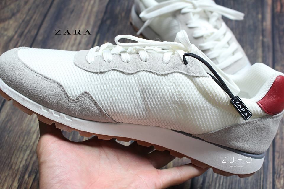Sneaker ZR lưới Trắng gót đỏ