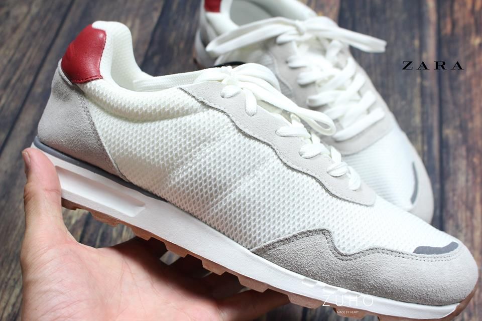 Sneaker ZR lưới Trắng gót đỏ