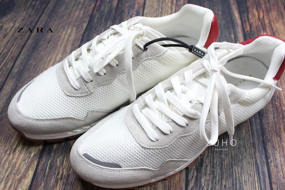 Sneaker ZR lưới Trắng gót đỏ