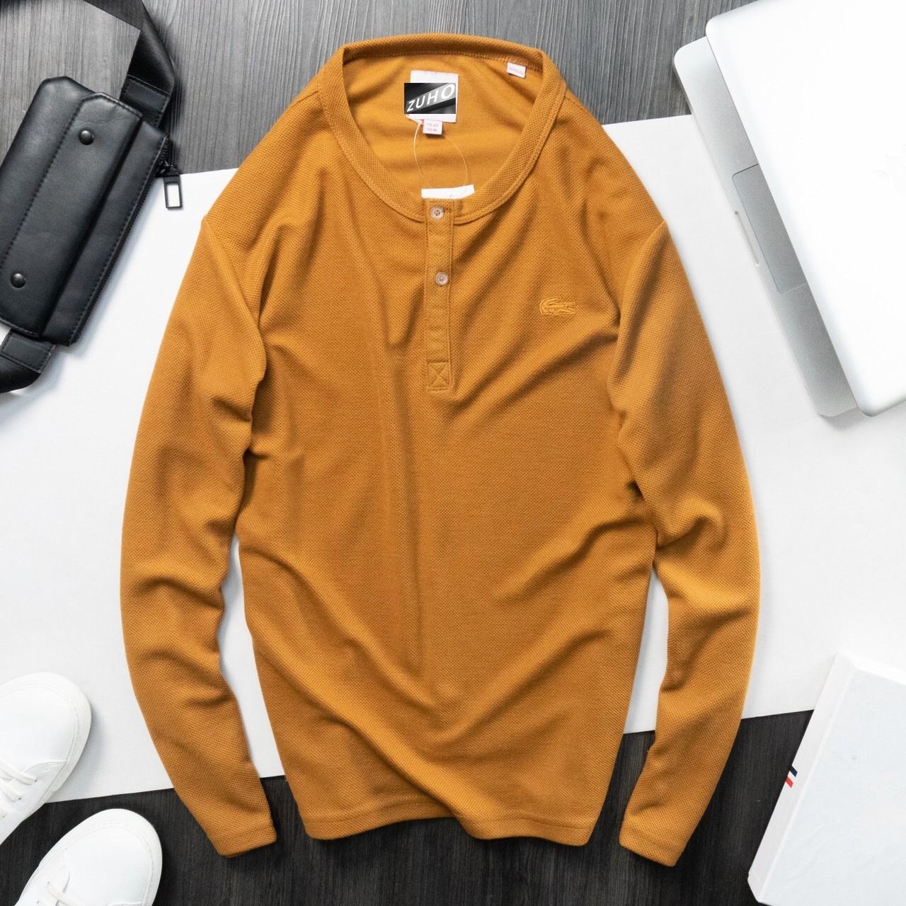 ÁO THUN DÀI TAY LAC HENLEY DỆT PIQUE