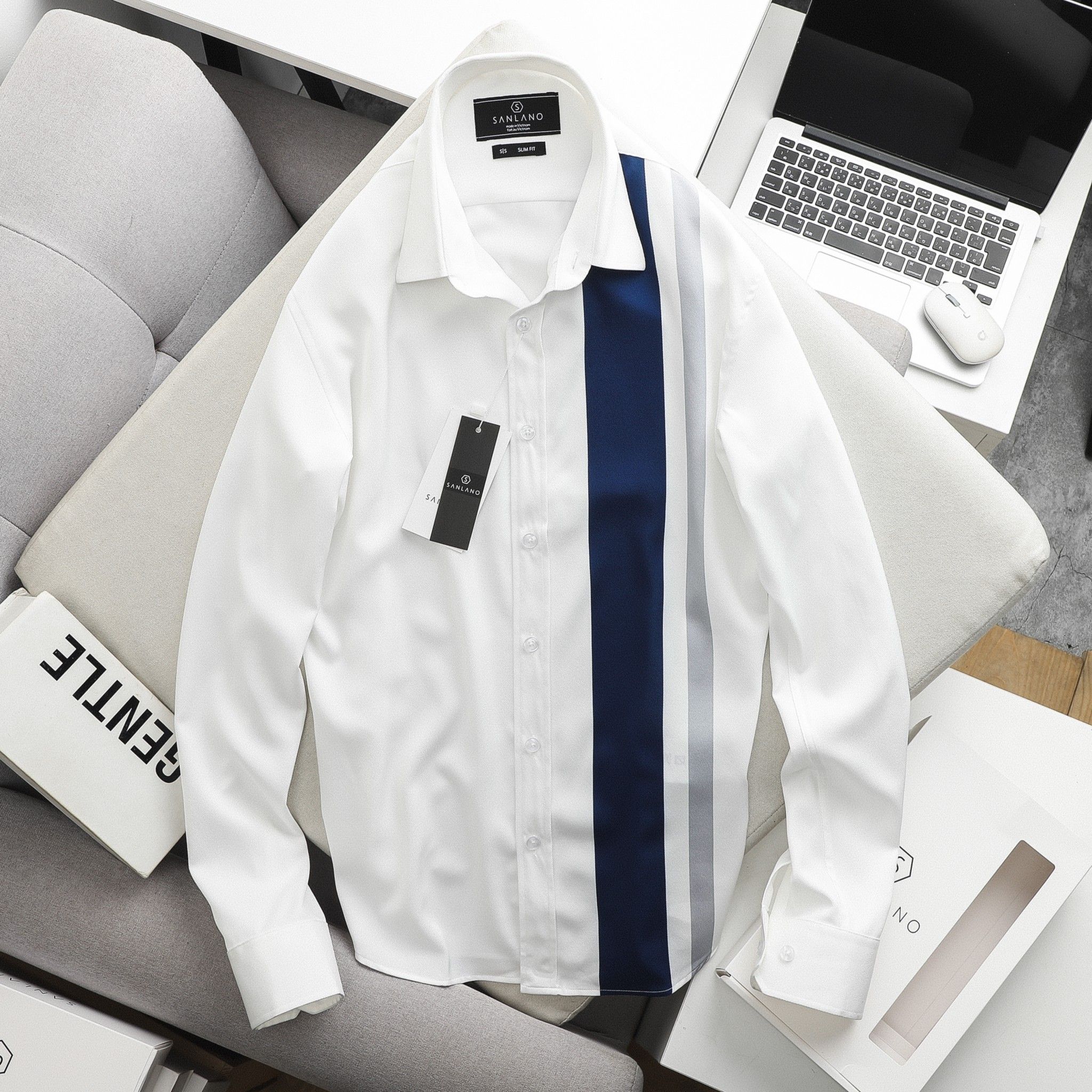 Sơ mi SANLANO stripe & printed