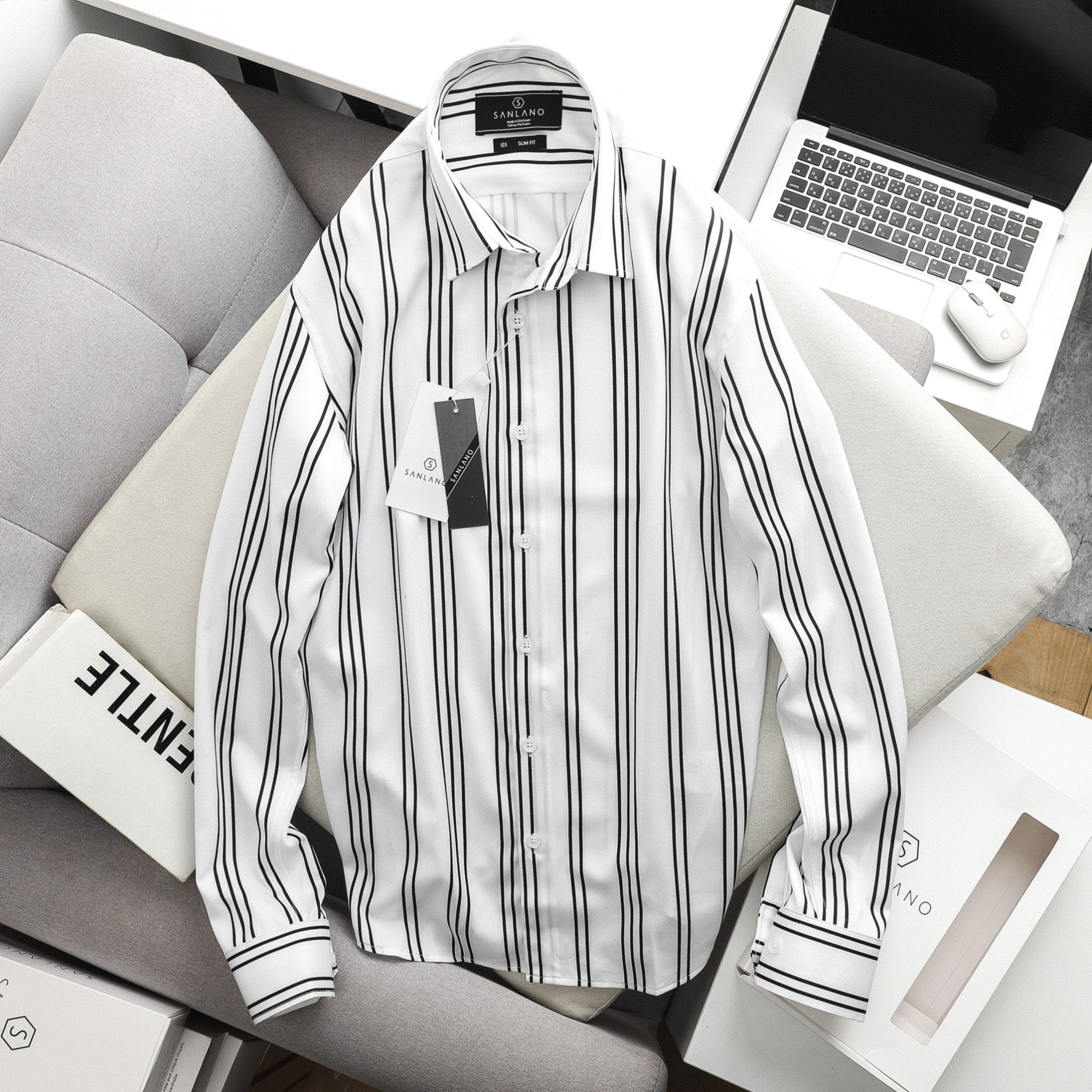 Sơ mi SANLANO stripe & printed