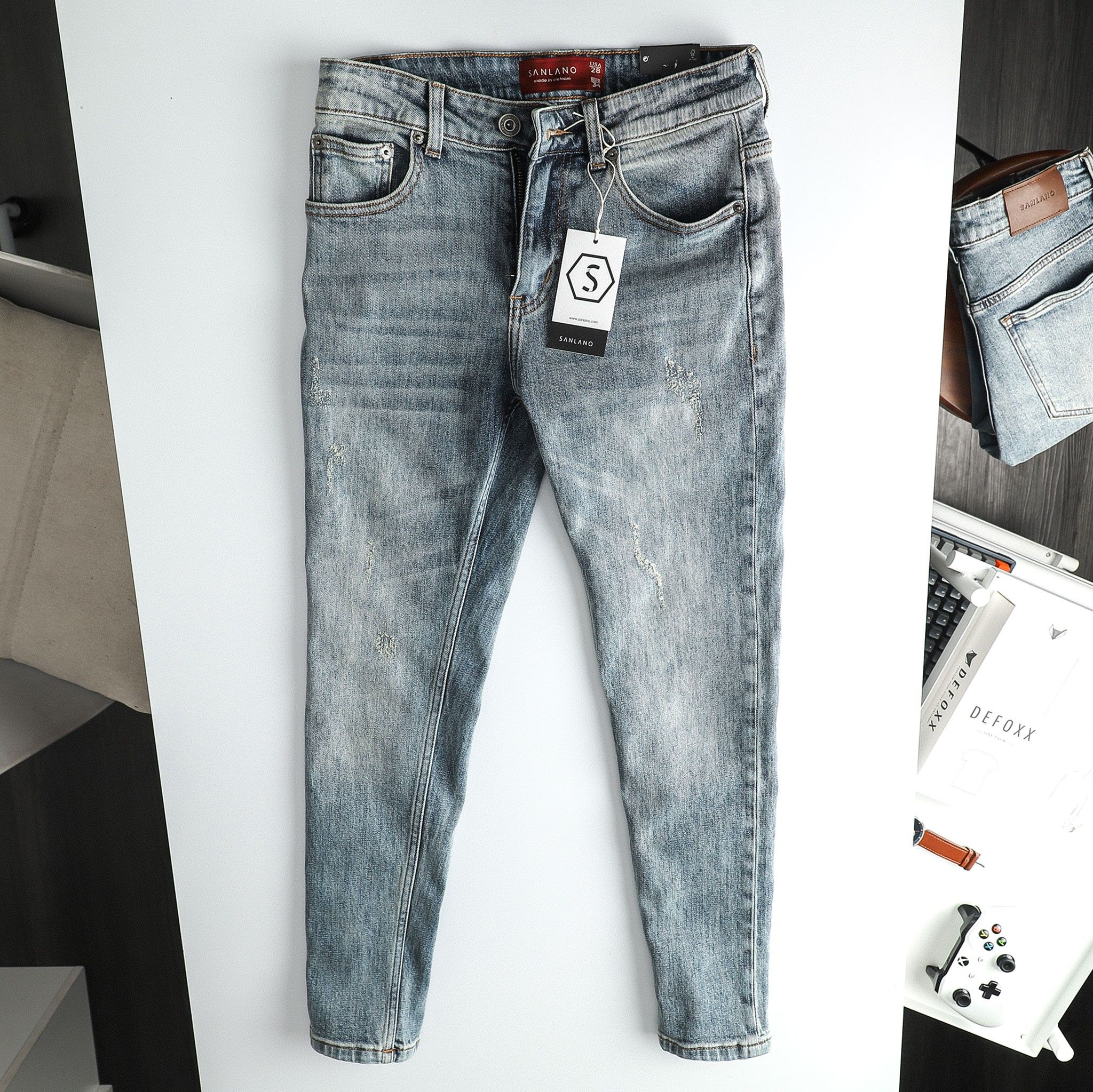 Jeans SANLANO Xanh Bụi 210112
