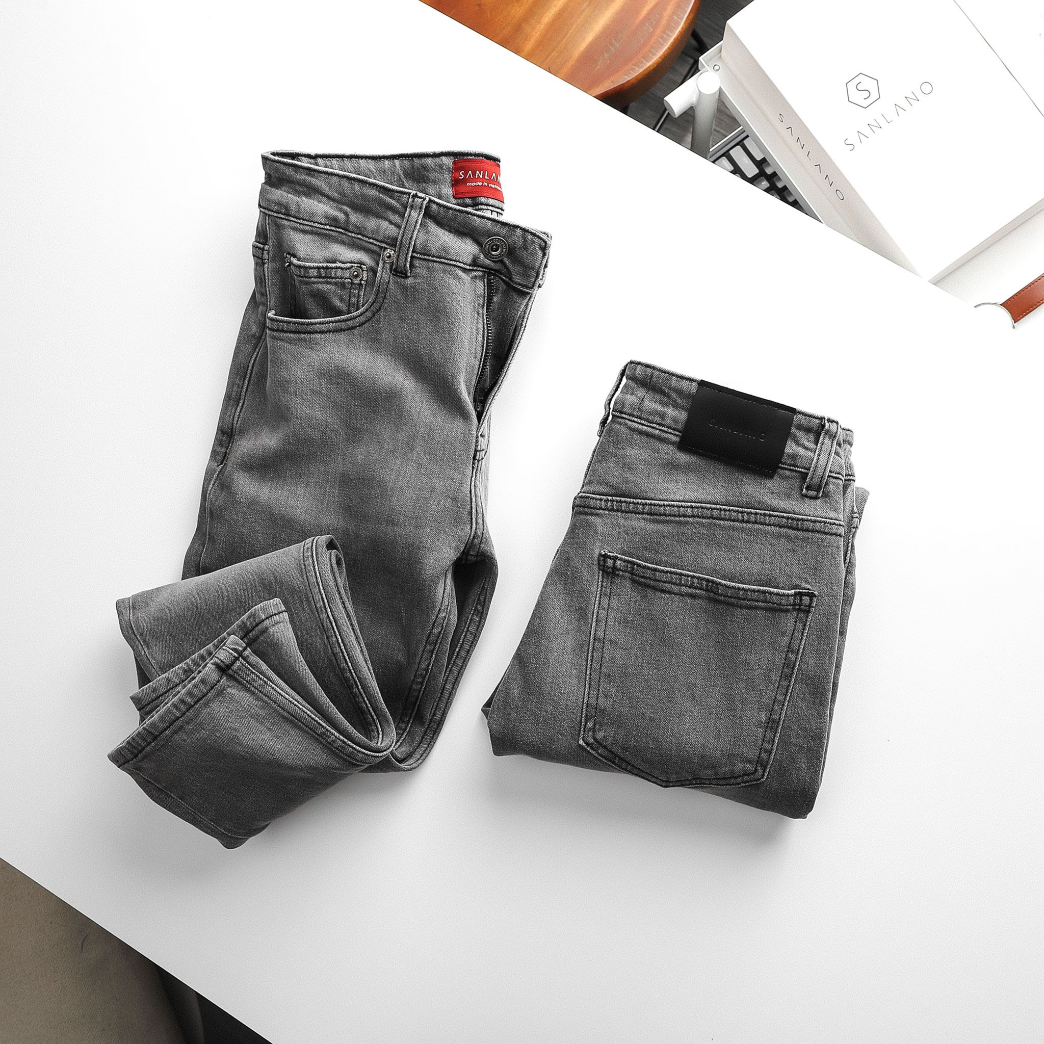 Jeans SANLANO Xám Nhạt 210113
