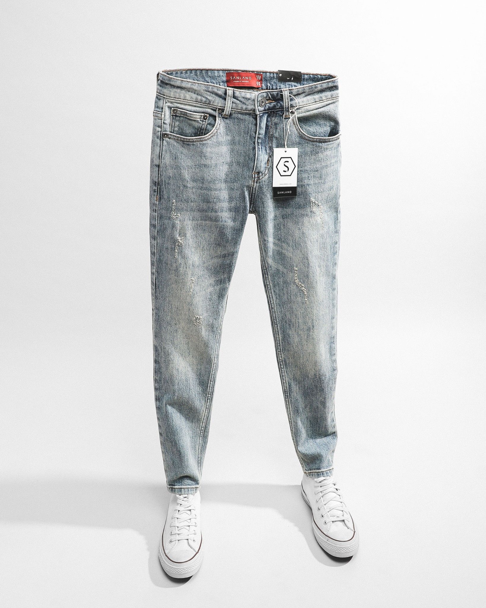 Jeans SANLANO Xanh Bụi 210112