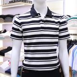 Polo SANLANO sọc Đen Trắng